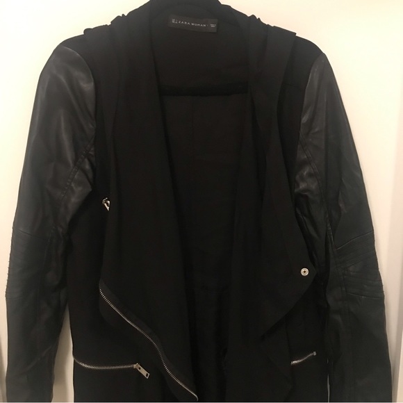 Zara Moto jacket with Leather sleeves - Picture 4 of 4